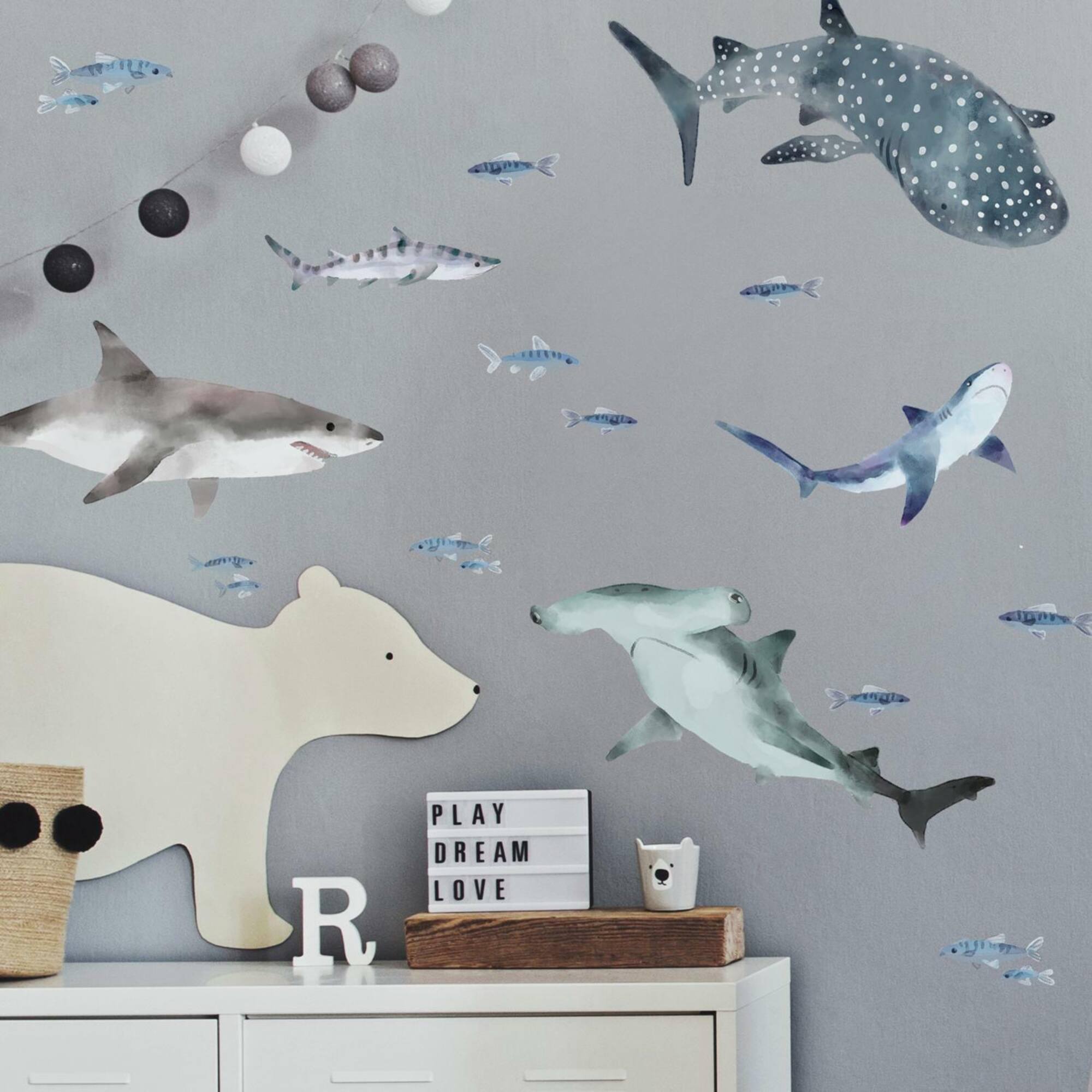RoomMates Sharks Peel & Stick Wall Decals
